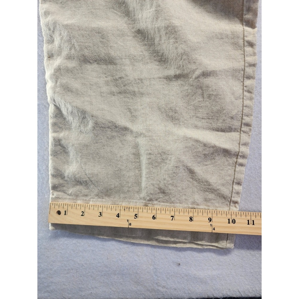 Tommy Bahama Womens Small Beige Linen Wide Leg Drawstring Elastic Waist Pants - Picture 9 of 10